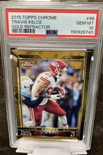 TRAVIS KELCE 2015 Topps CHROME Gold REFRACTOR /50 PSA GEM MINT Pop 2