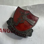 ARMY RED ENAMEL- Sterling Silver  “FRANCO” Pin- MILITARY- WW2