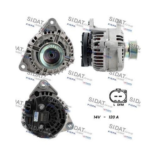 Alternateur Sidat A12BH0101 pour Iveco Daily utilitaire 12V 120A