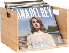 Record Album Storage Crate, Bamboo  Acrylic Vinyl  Record Crate, Multifunctiona