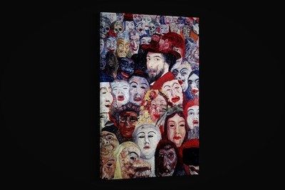 James Ensor - Ensor With Masks - Art Print on Paper or Canvas