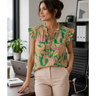 DR2 by Daniel Rainn Multi-color Women's Floral Blouse Size Medium