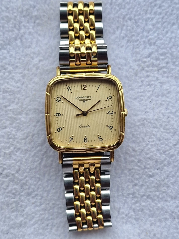 Longines Vintage Men's Square Quartz Swiss Made Two Tone Watch - Faulty/ READ! - Image 2 of 4