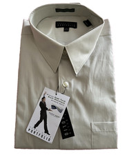 Perry Ellis Portfolio Men's Button Down Shirt Size 17 1/2 34/35 Gray Long Sleeve