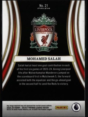 2024-25 Panini Select Premier League #21 Mohamed Salah Equalizers