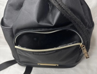 Versace Parfums Black Gold Nylon Backpack Greek Key Straps  display picture 1