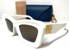 LOEWE ANAGRAM LW 40145I 25E IVORY GOLD W/BROWN LENSES AUTHENTIC SUNGLASSES 52-21