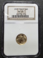 2001 $5 Liberty Gold Eagle Ms69