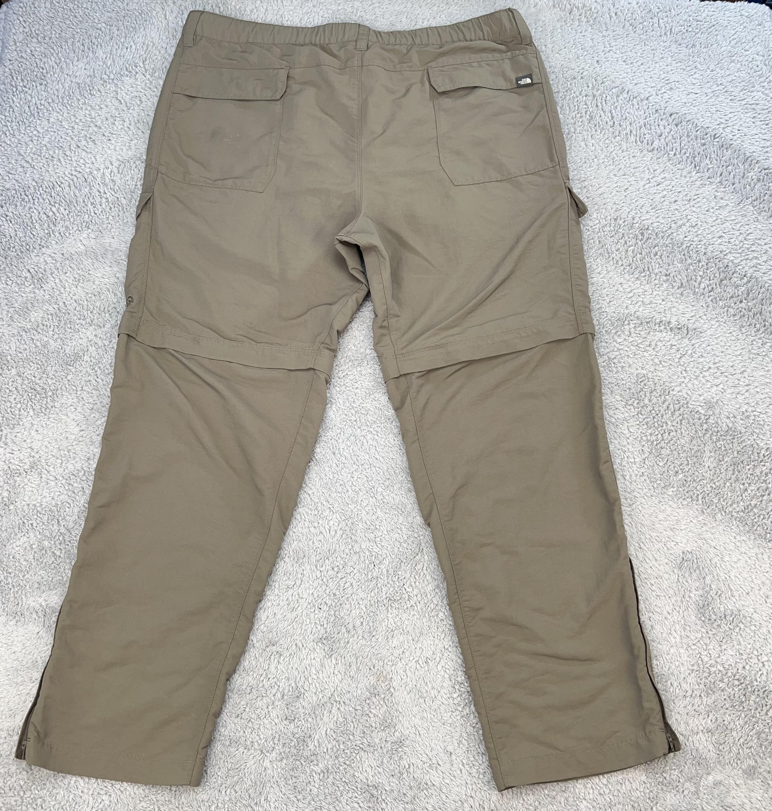 The North Face Pants Mens 2XL Khaki Convertible Zip Off Nylon Hiking Cargo AJFB thumbnail 3