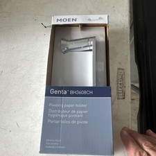 Moen Genta BH3608CH Pivoting Toilet Paper Holder Chrome Wall Mounted Metal