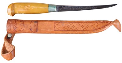 Rapala / J. Marttiini Finland 6'' Hand-Ground Fillet Knife Birch w Leather Sheath