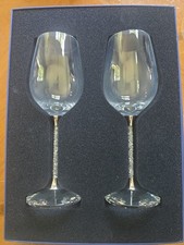 Swarovski Stemware White Wine Glasses Crystalline Very Rare!