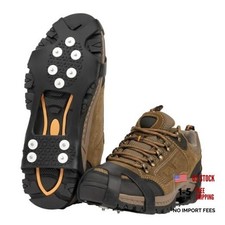 Ice Cleats crampons for Shoes and Boots, Ice Snow Grips for Winter Large