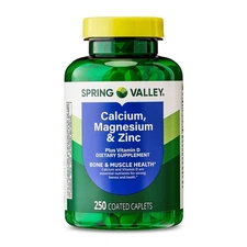 Calcium, Magnesium & Zinc Plus Vitamin D3 Coated Caplets, 250 Count