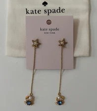 NWT Kate Spade Sea Star Crab Linear Earrings Blue Multi