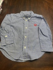 Chaps Baby 24 Months Boys Dress Shirt Blue Check Button Down