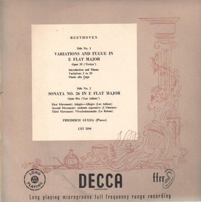 Ludwig van Beethoven, Friedrich Gulda - Variations And Fugue In E Flat Major ...