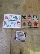 6 Hero Arts Rubber Stamps Christmas Holiday Cheer 1" Size NEW