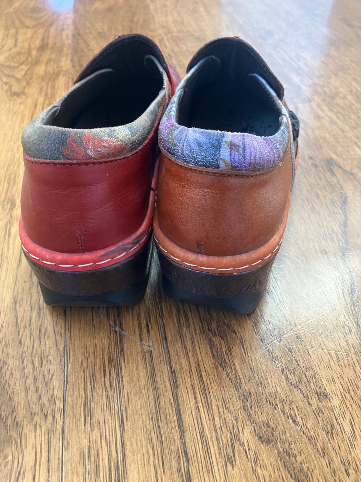 L'ARTISTE Spring Step Clog Women Sz 38 7.5 Leather Floral Shoes different colors