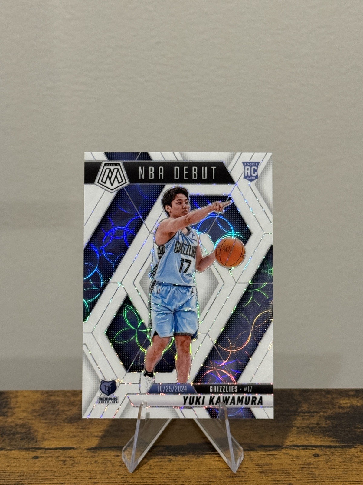 2024-25 Panini Mosaic NBA Debut Yuki Kawamura #265 White Mosaic /25 Rookie RC