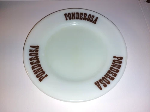 Vtg Pyrex Milk Glass 6.25" PLATE PONDEROSA STEAK HOUSE Restaurant Ware VGC