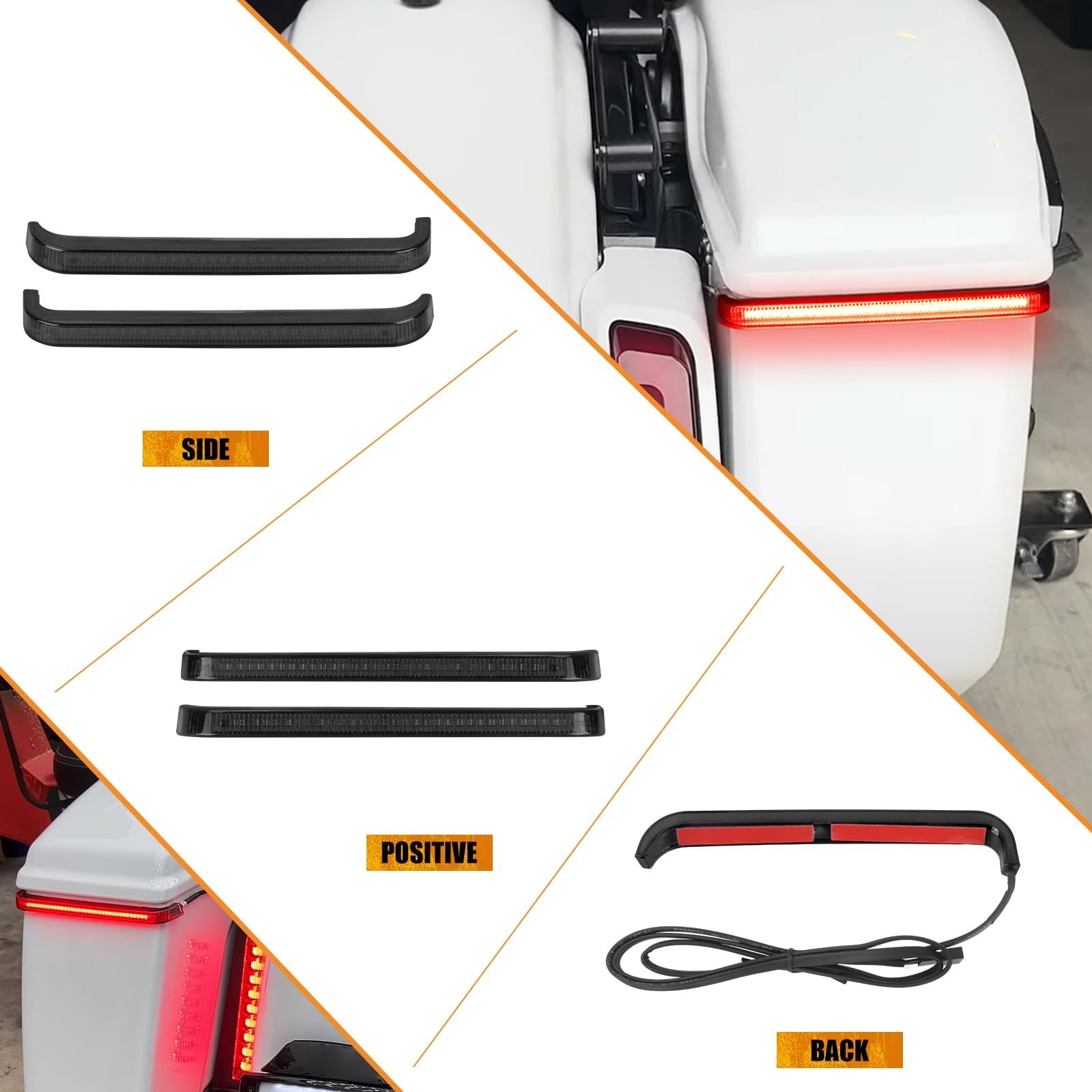 Saddlebag Tail Light LED Running Brake Sequential Turn Signal Fit for Harley ...