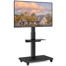 RFIVER Mobile TV Stand on Wheels for Most Flat Curved 32-70 inch TVs, Swivel ...