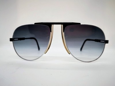 Vintage Bogner 7011 Aviator Sunglasses By Eschenbach - White/Black 