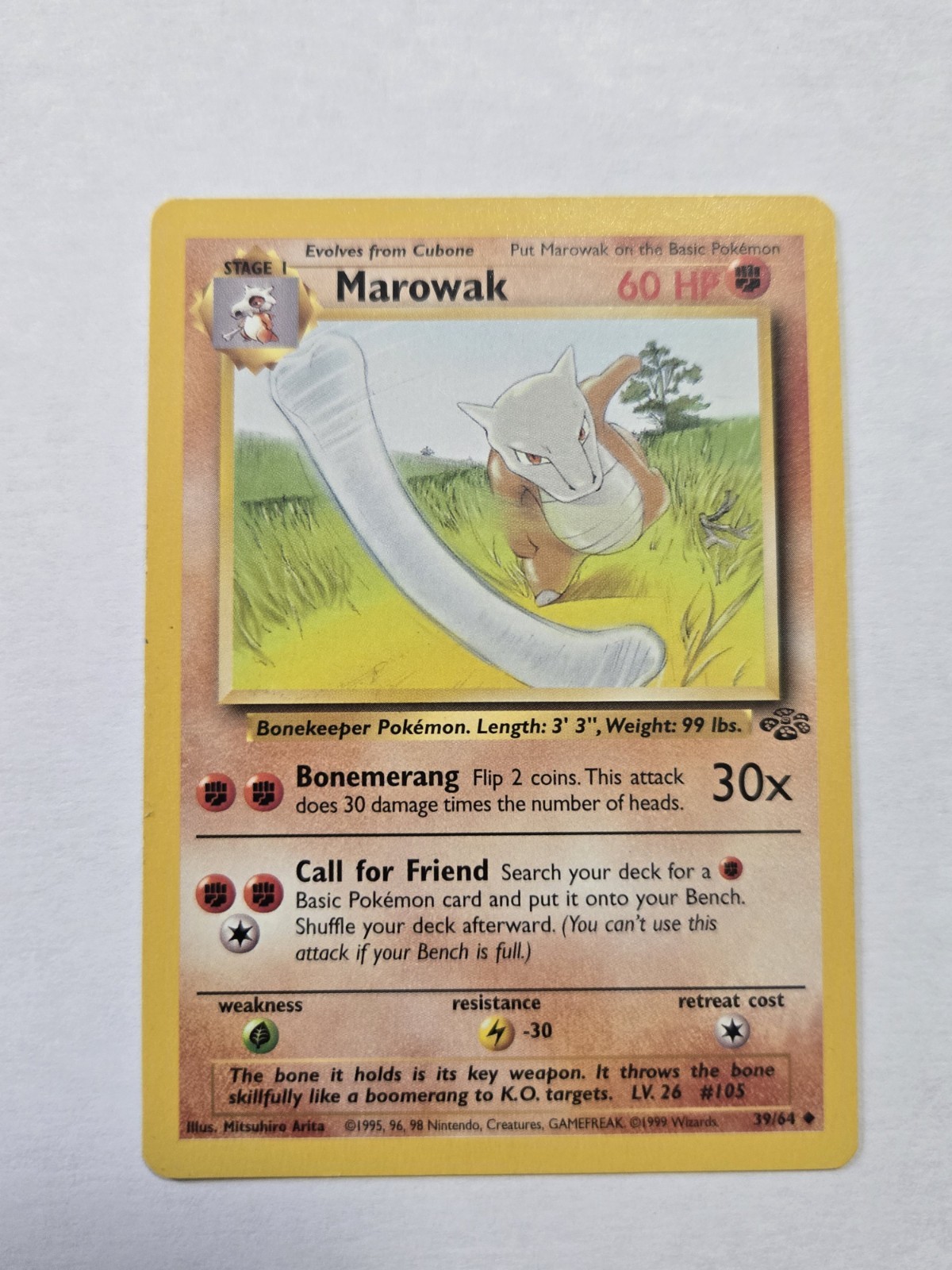Marowak 39/64 Pokemon Card Jungle Set Uncommon