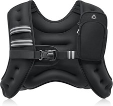 ZELUS Weighted Vest, 6lb/8lb/12lb/16lb/20lb/25lb/30lb Weight Vest 6 lb, Black