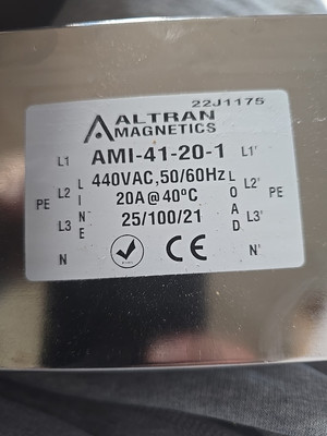 Filter - Emi - 440V - 3Ph - 20A - Faston Terminals 100547 Turbochef Emi Filter