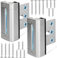 Home Security Door Reinforcement Lock, Upgraded Front Locks for Silver