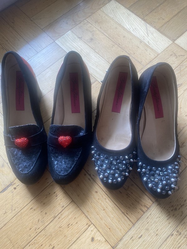 BEVERLY FELDMAN AMAZING RUBBER SOLE PLATFORM PUMPS ❤️38 Made In SPAIN 2 Pair