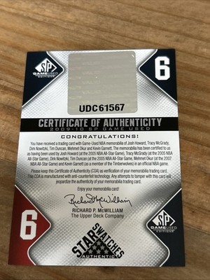 2009-10 SP Game Used - 6 Star Swatches Dirk Nowitzki, Kevin