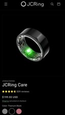 Black JC Smart Ring Size 8, Fitness Tracker Sleep Tracker Ring New