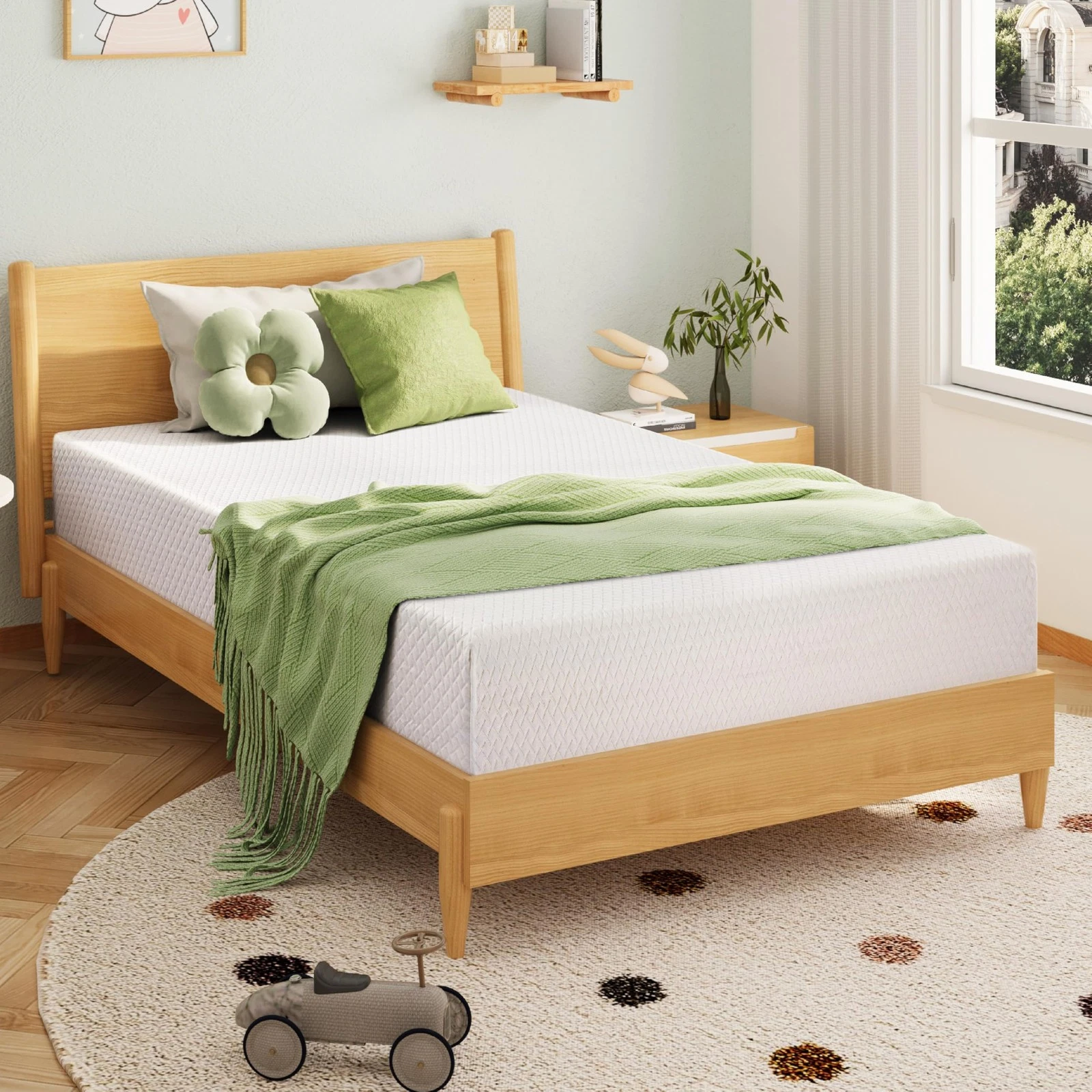 6" Twin Memory Foam Mattress for Kids, Cooling Gel, Medium Firm, CertiPUR-US