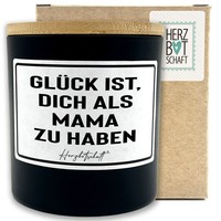 "Duftkerze Mit Spruch \"GlüCk Ist, Dich Als Mama Zu Haben\" Mit Bambusdeckel"