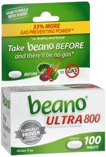Beano Enzyme Dietary Supplement, Prevent Gas & Bloating 100 TABLETS X 3