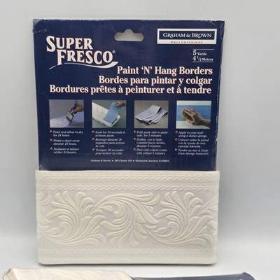 6 pkgs Graham Brown Super Fresco Paintable Wall Borders #92893 Scroll 5''