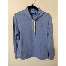 Vineyard Vines Womens XS Blue Funnel Neck Hoodie Pullover Sweatshirt Thumbholes