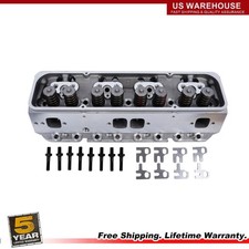 1set Complete Straight Aluminum Cylinder Heads Assembly For Sbc Chevy 350 190cc