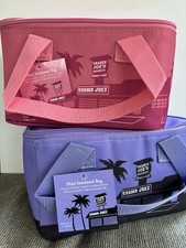 TWO Trader Joe's Mini Insulated Cooler Tote Lunch Bags BOTH Pink  Purple NWT