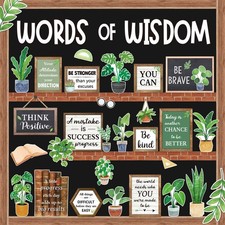 57 PCS Plant Bulletin Board Set Inspirational Flower Decoration Positive Wall