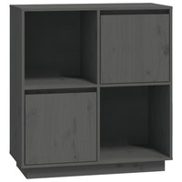 Sideboard Grau 74X35X80 Cm Massivholz Kiefer Kommode Anrichte