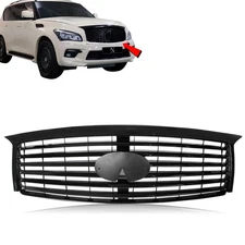 Fits 2011 2012 2013 INFINITI QX56 Front Bumper Upper Grille Grill w/o Camera OEM