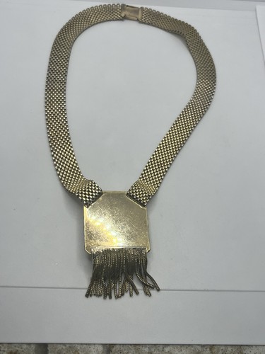Antike edwardianische Netzkette Halskette Kunstperle Emaille Fransenanhänger - Bild 10 von 15