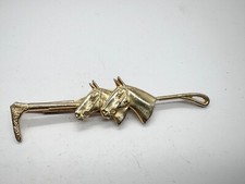 VINTAGE HORSE HEAD EQUESTRIAN HORSES GENTS TIE CLASP BAR CLIP TIECLIP
