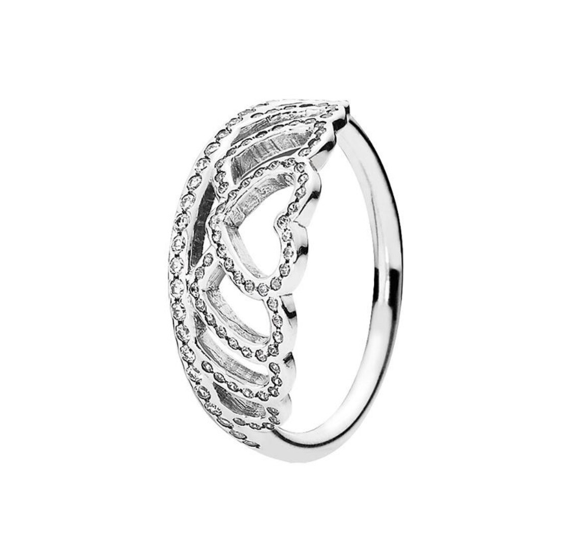 FREE SHIPPING! Pandora Hearts Tiara Ring Sterling Sil… Gem