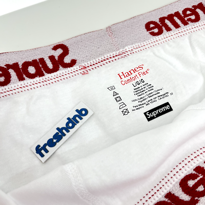 Supreme Hanes Boxer Briefs - White - Large - 1 Pair - 100% Genuine
