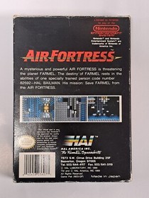 AIR FORTRESS NES Game Cartridge In Sleeve, manual, Original Box